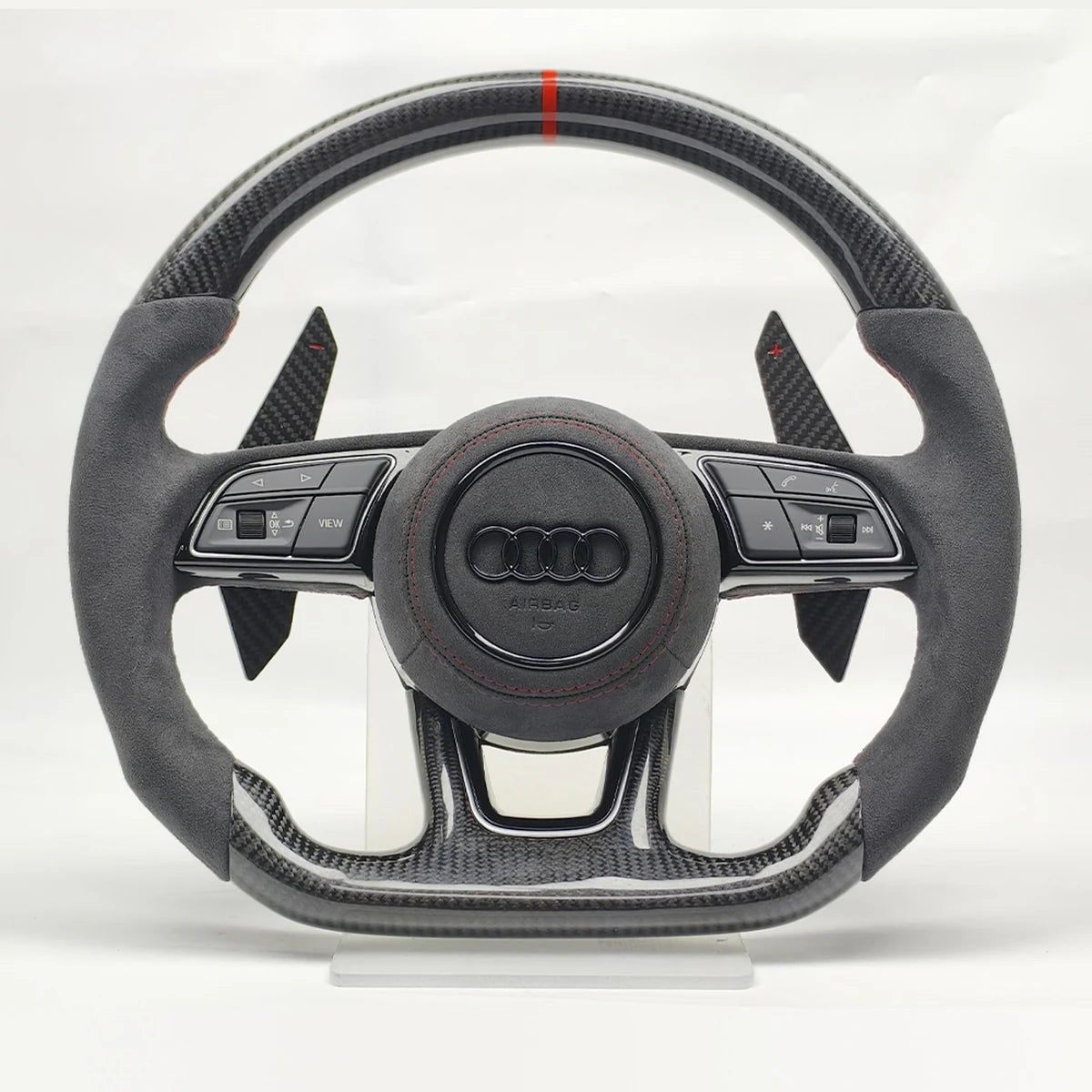 Volante Audi B9 de carbono y Alcántara con levas extendidas y airbag