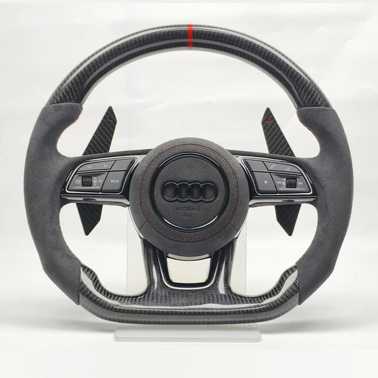 Volante Audi de carbono y Alcántara con levas extendidas y airbag