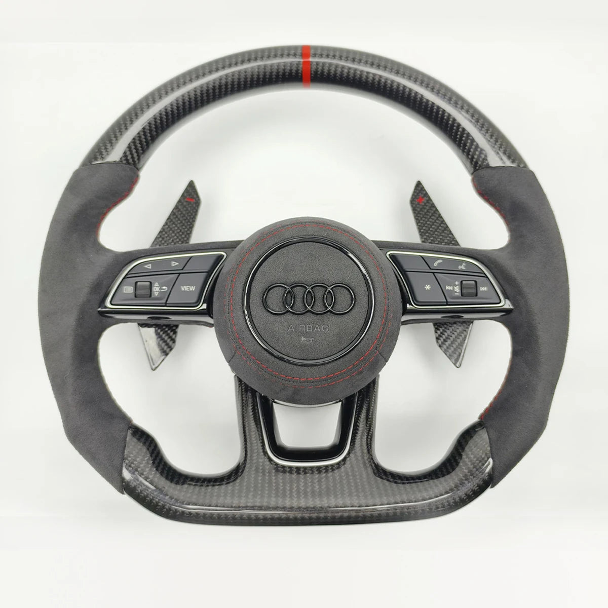 Volante Audi B9 carbono Alcántara vista frontal completa